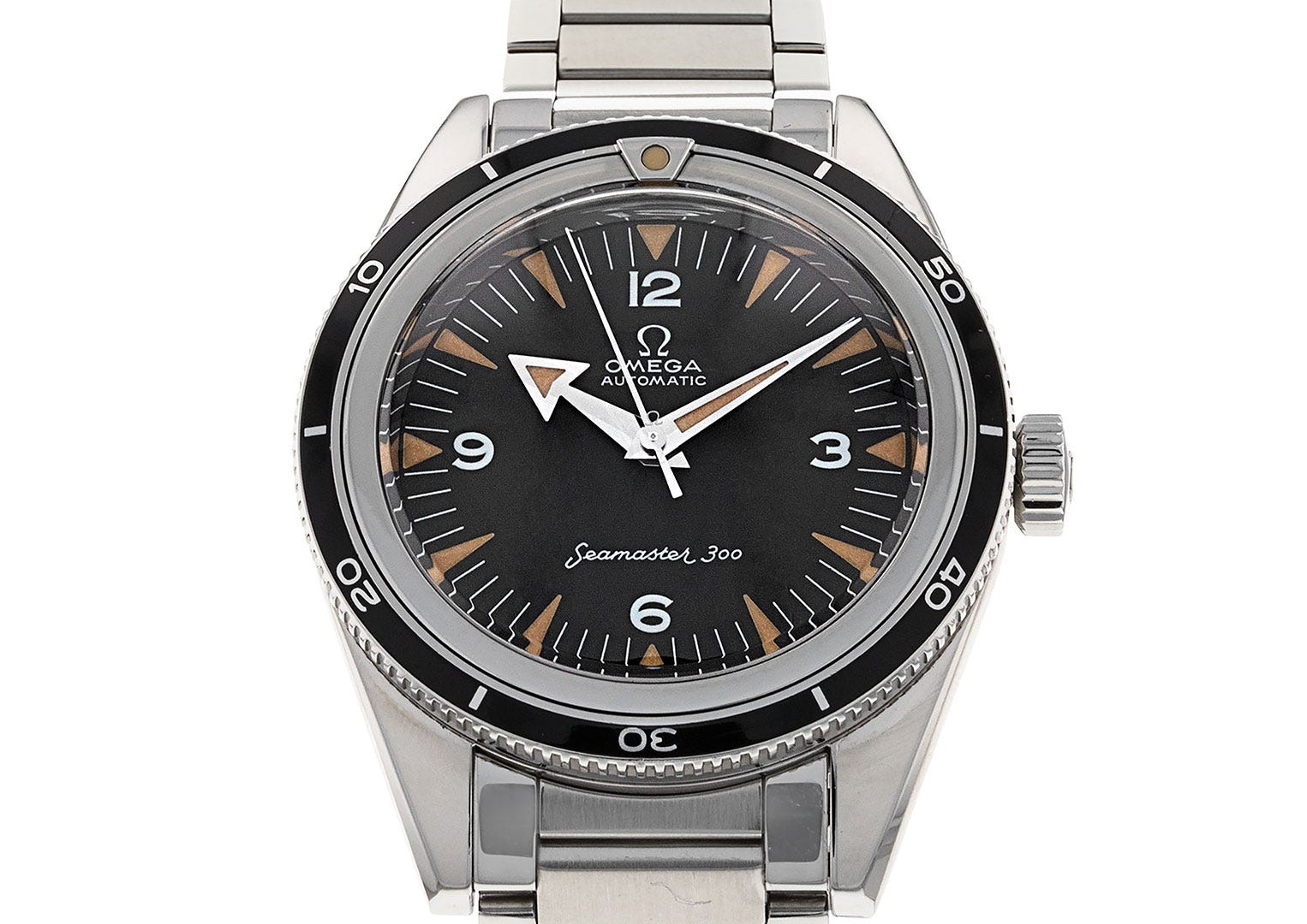 A faithful re-issue of the first Seamaster 300 from 1957